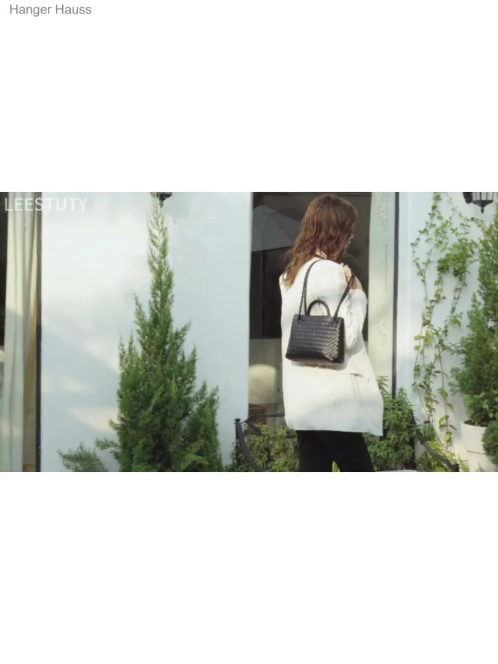 Woven Leather Shoulder Handbag Women Top Handle Tote Purse